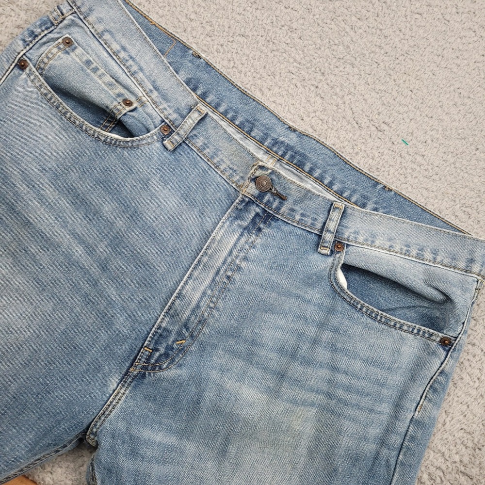 Levi's 505 Regular Fit Jeans Men's W40 L32 Light Wash Blue Denim Pants